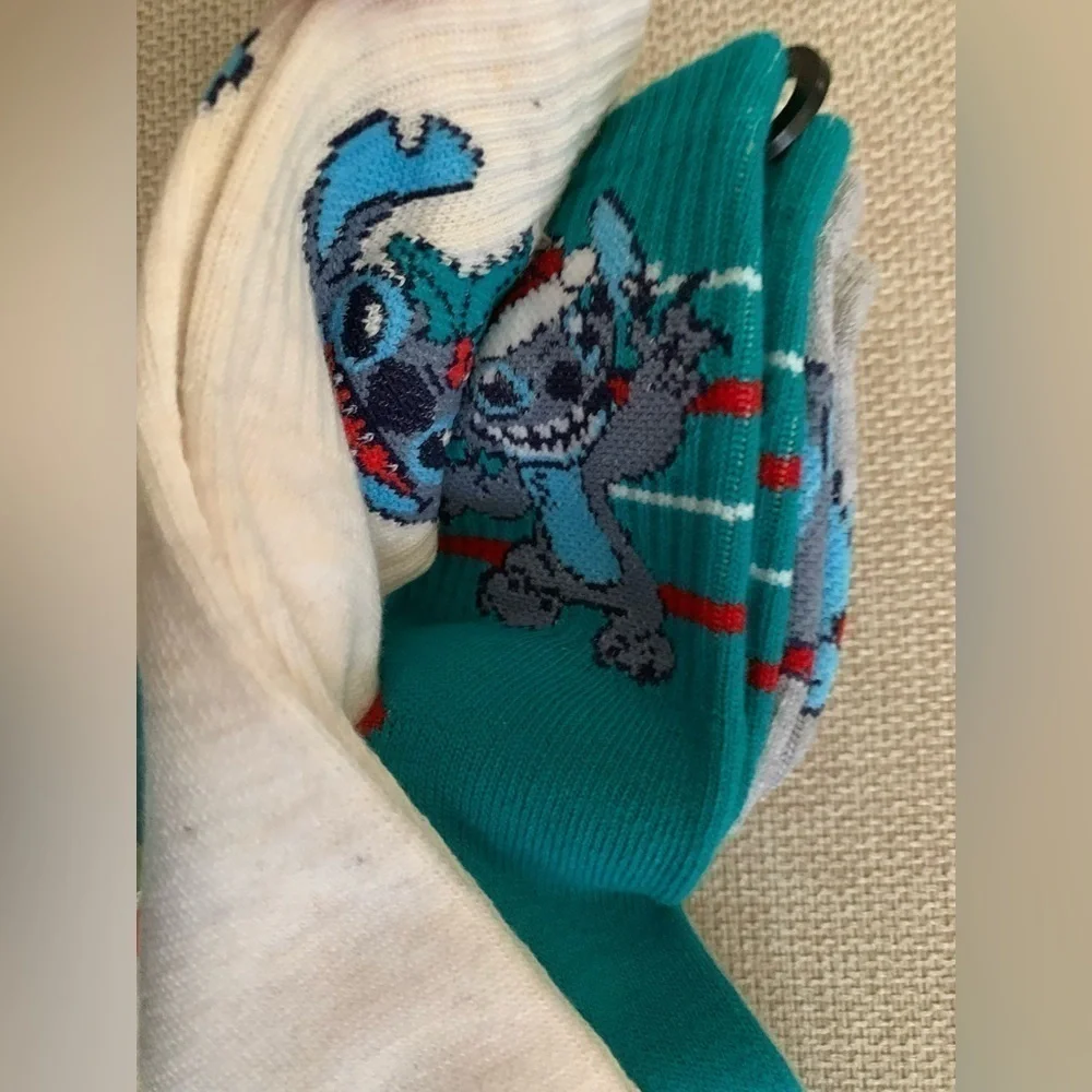 Disney Stitch Christmas Socks 3 Pairs